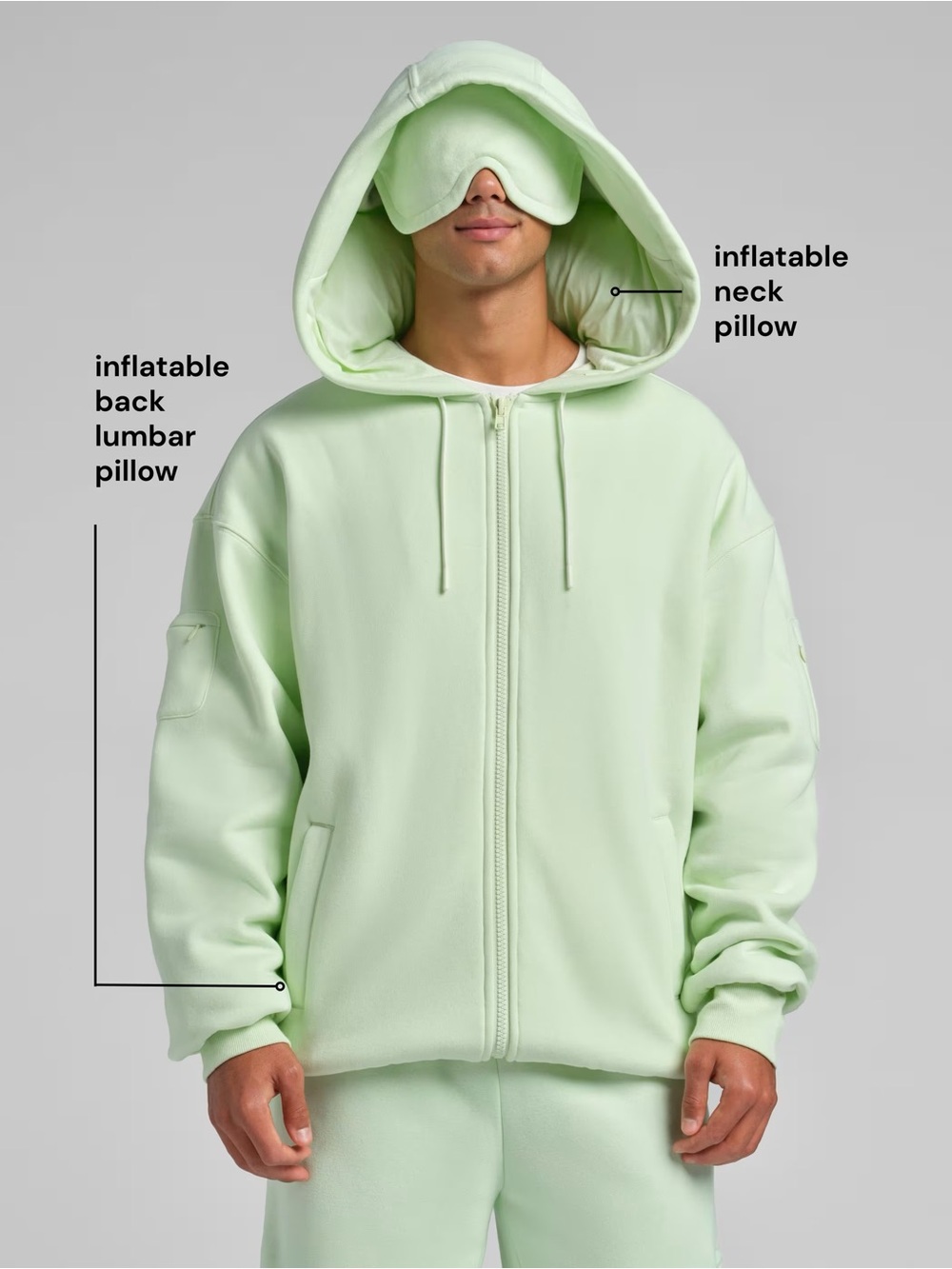 Comfrt inflate Hoodie in Pistachio size M brand new